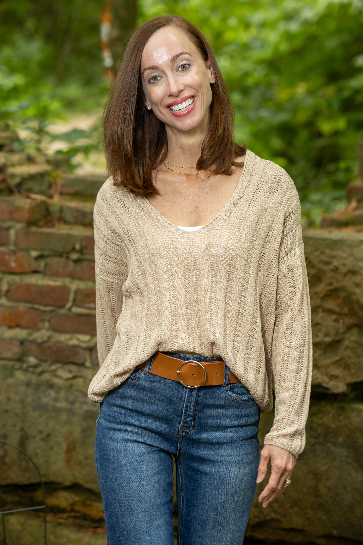 Devon Wide Rib Knit Sweater - Taupe