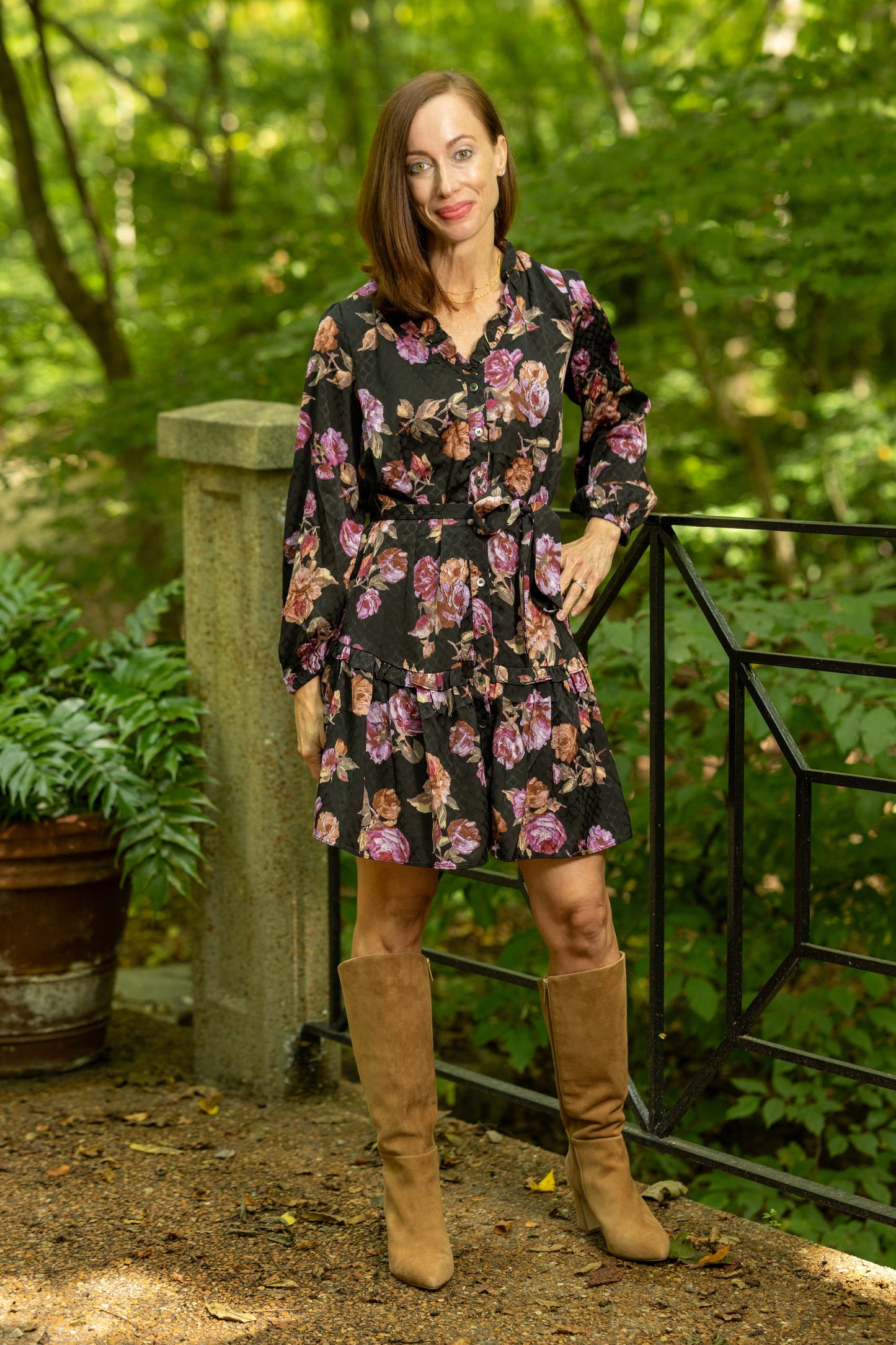Midnight Rose Tiered Mini Dress
