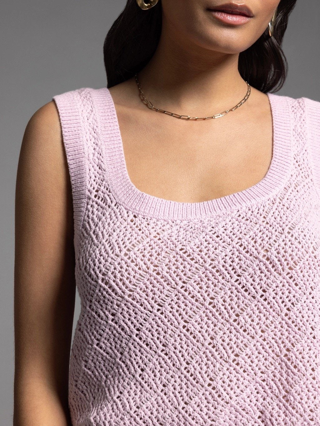 Aruba Lavender Crochet Knit Top