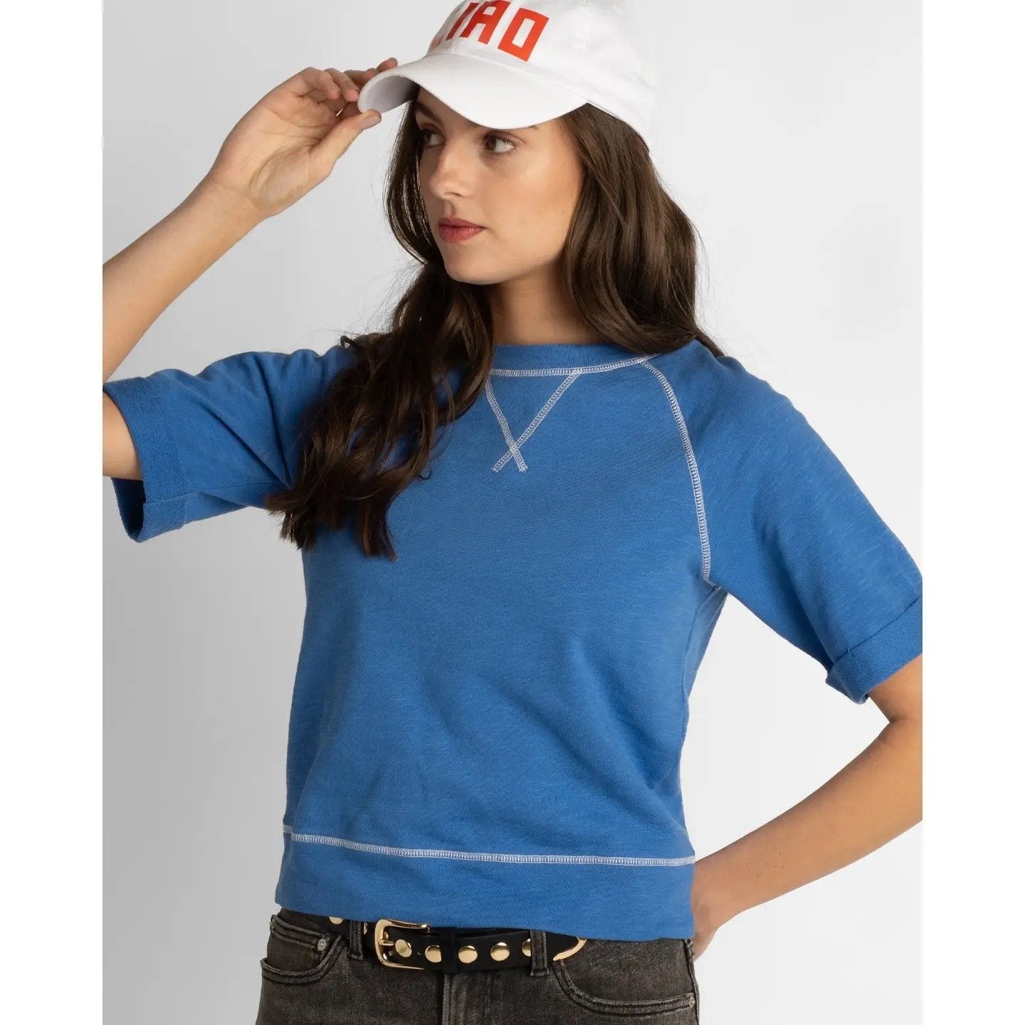 Blue Vintage Team Top - French Terry