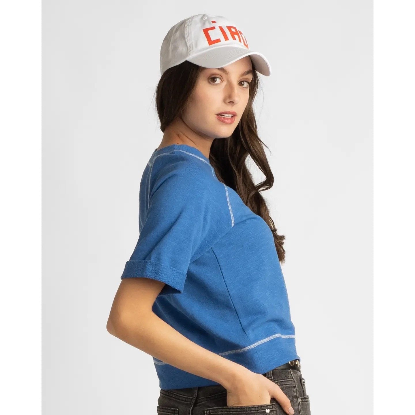 Blue Vintage Team Top - French Terry