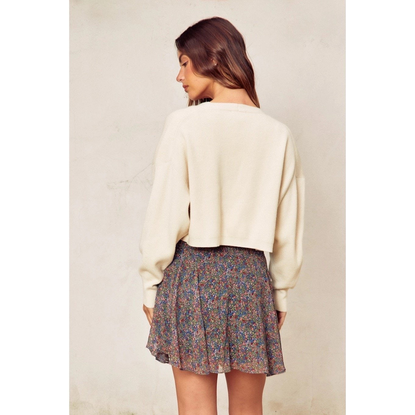 Ecru Cropped Shrug Cardigan