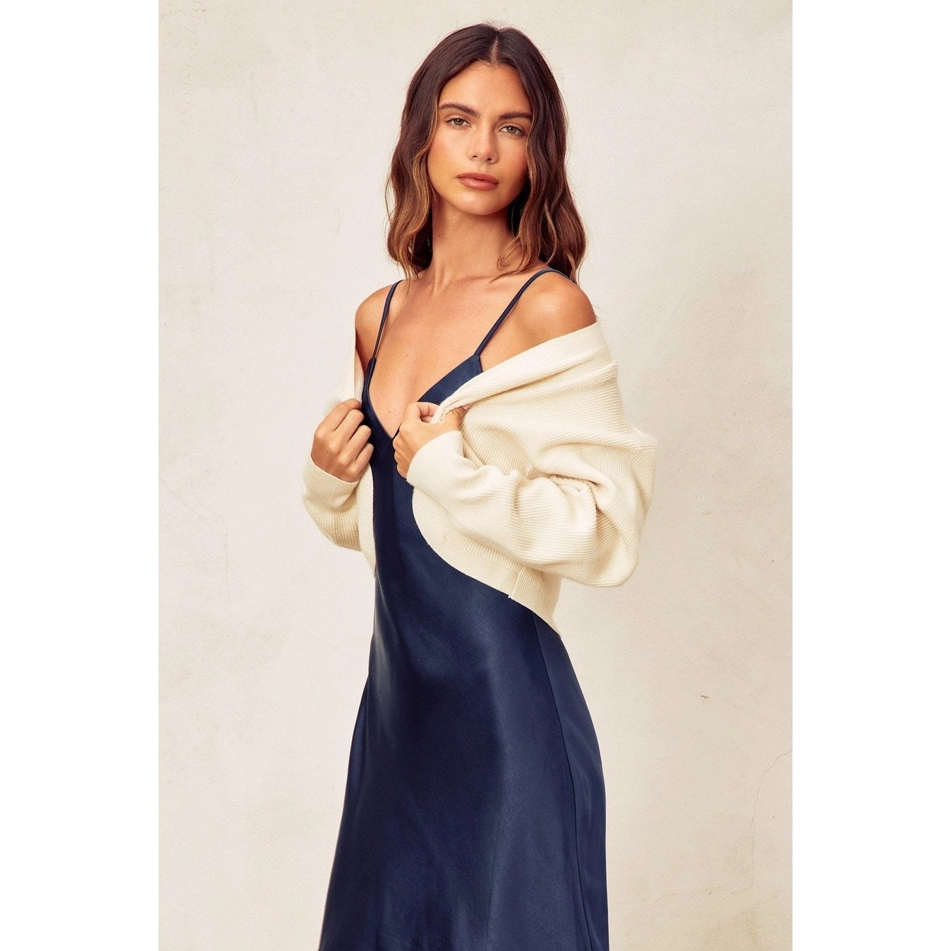 Ecru Cropped Shrug Cardigan