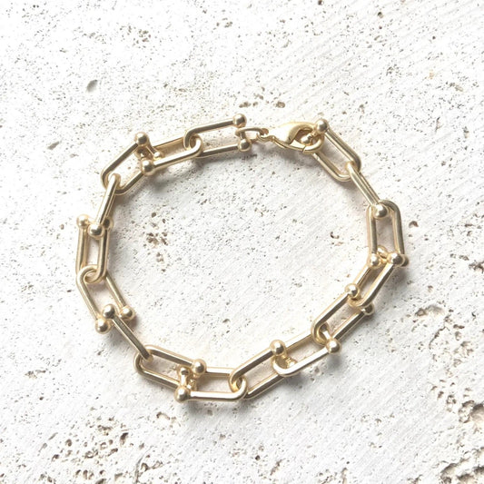 Matte Gold Chunky Bar Bracelet