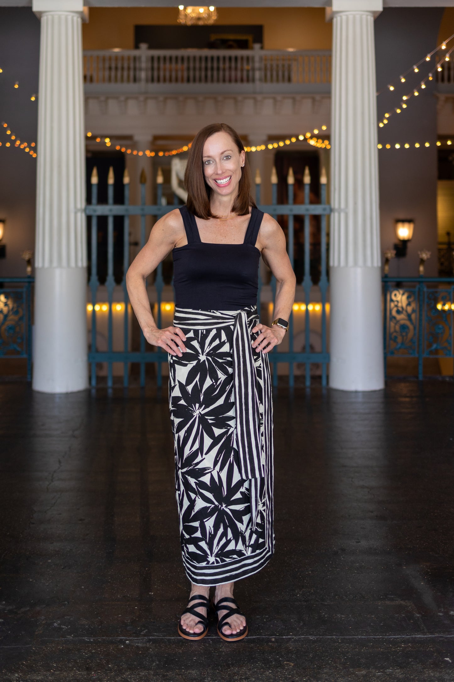 Maya Floral Print Linen Wrap Skirt