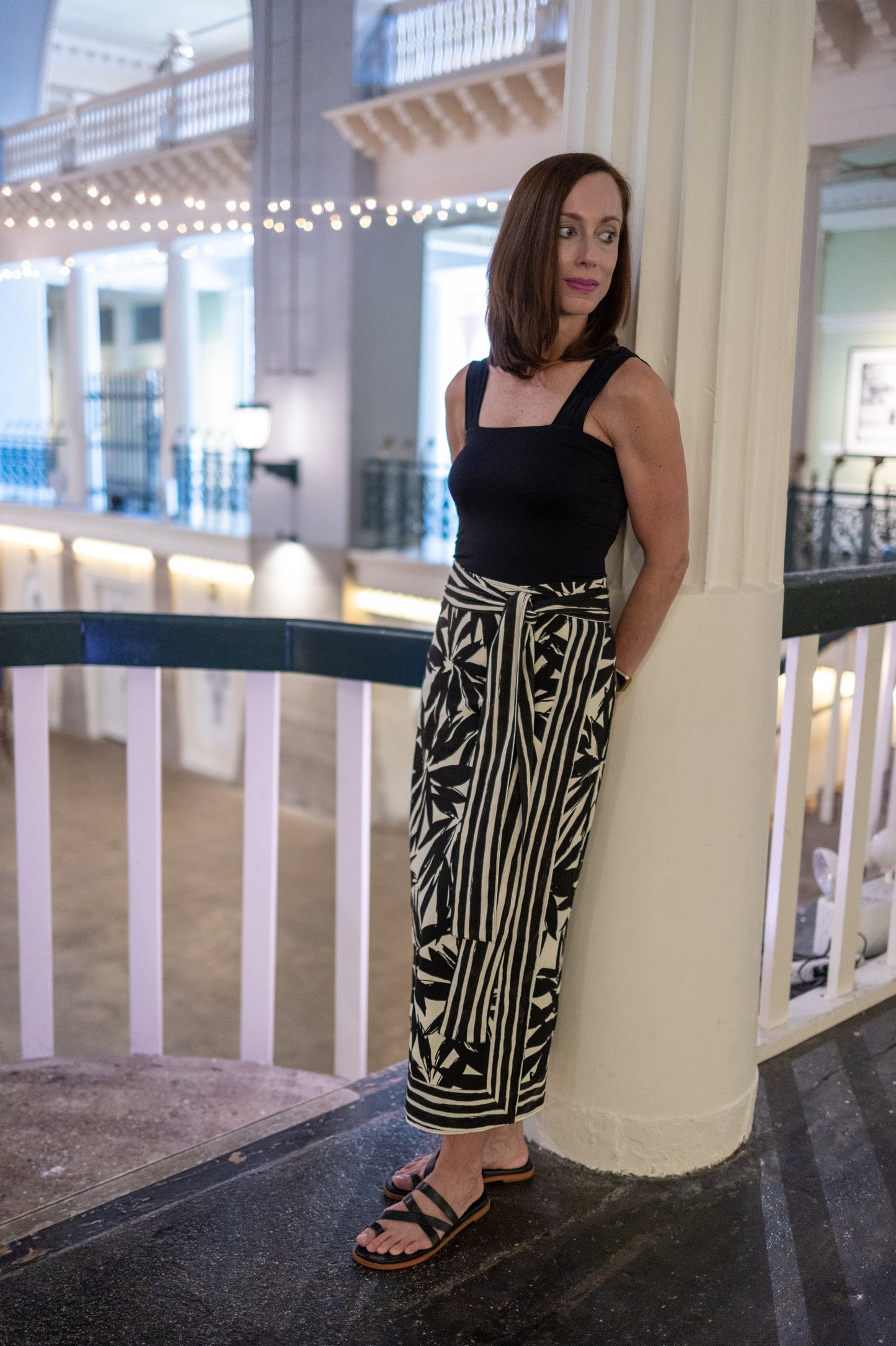 Maya Floral Print Linen Wrap Skirt