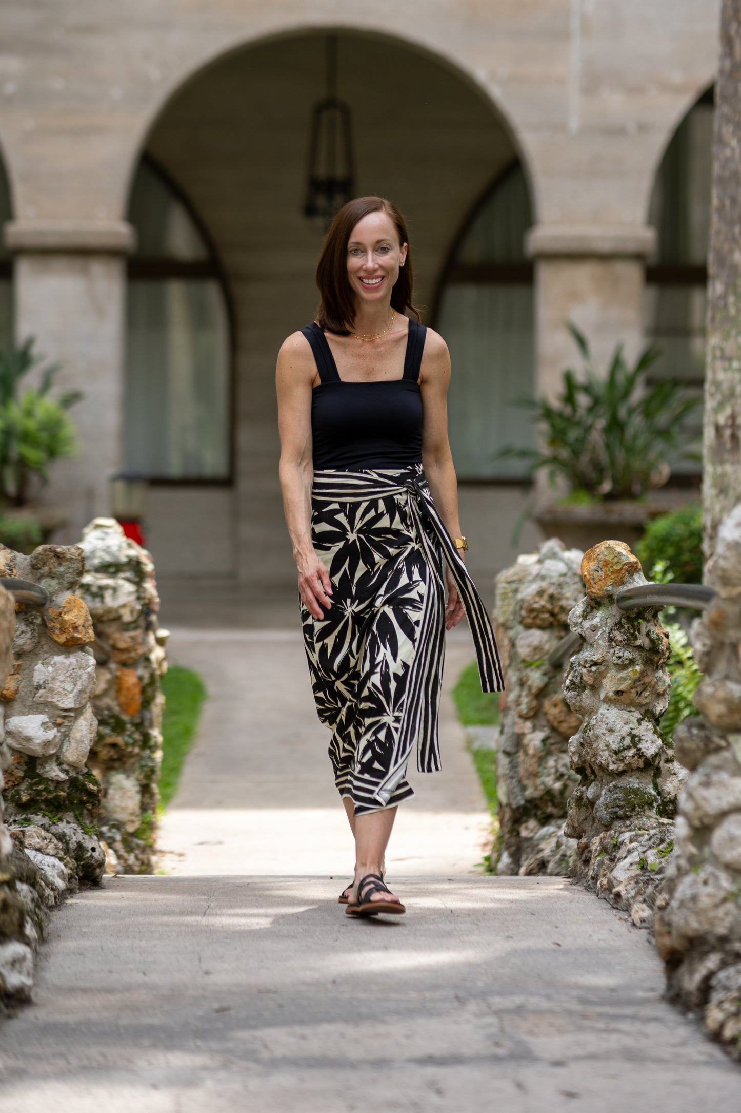 Maya Floral Print Linen Wrap Skirt