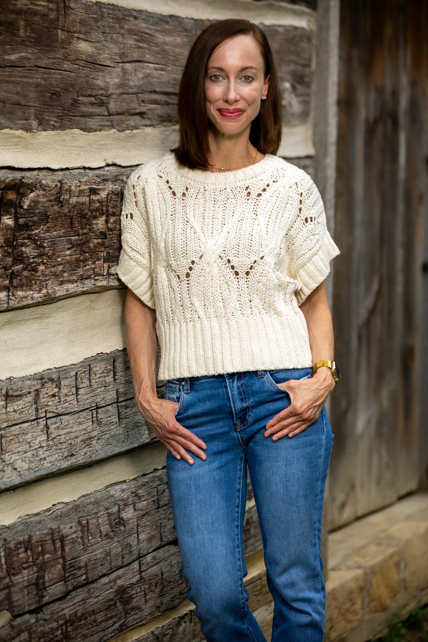 Cali Cream Crochet Sweater