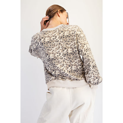 Leopard Print French Terry Sweatshirt