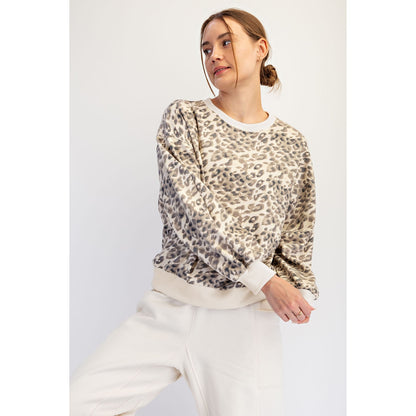 Leopard Print French Terry Sweatshirt