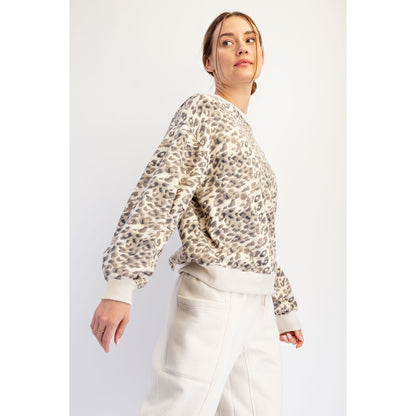 Leopard Print French Terry Sweatshirt