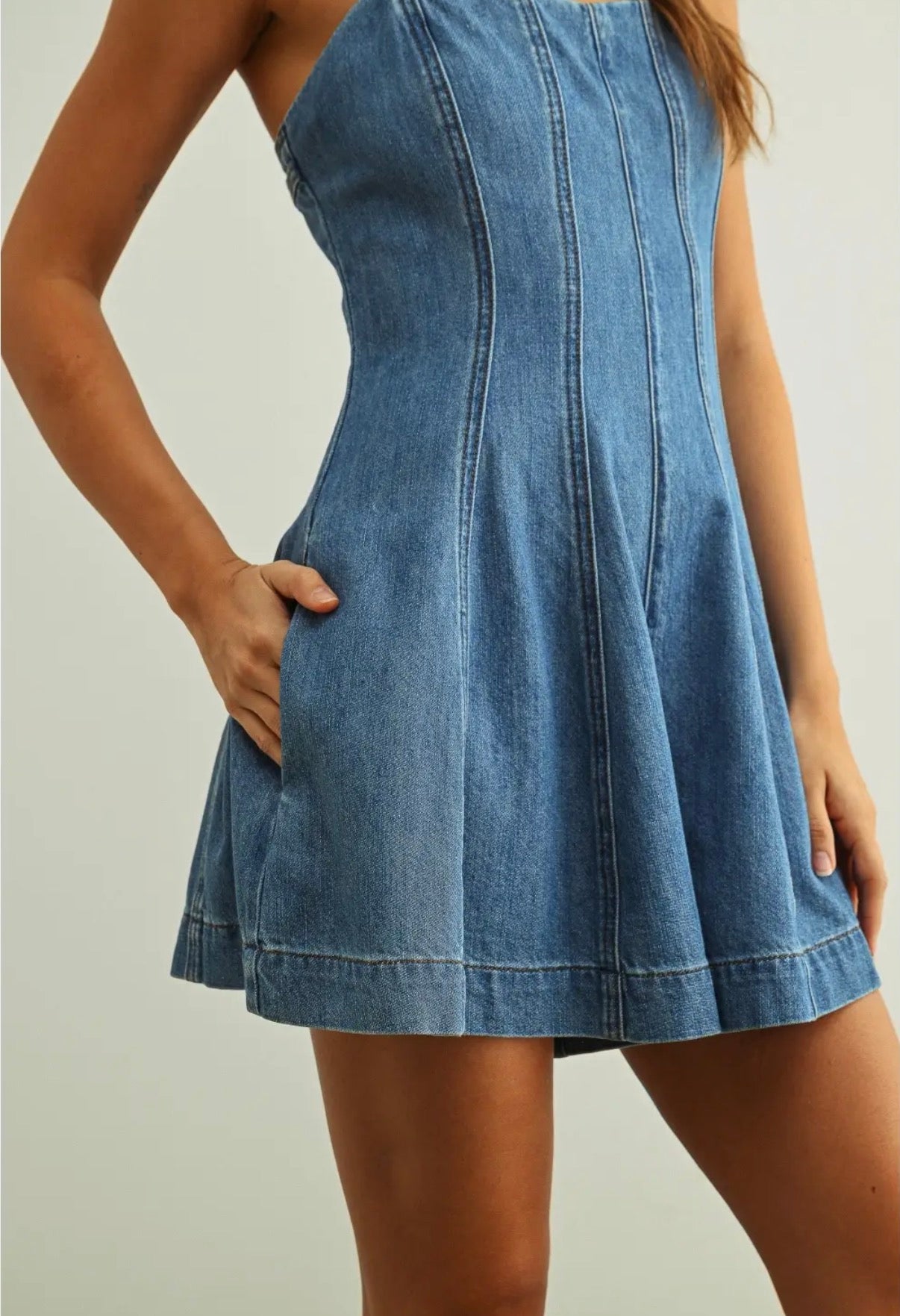 Washed Denim Romper
