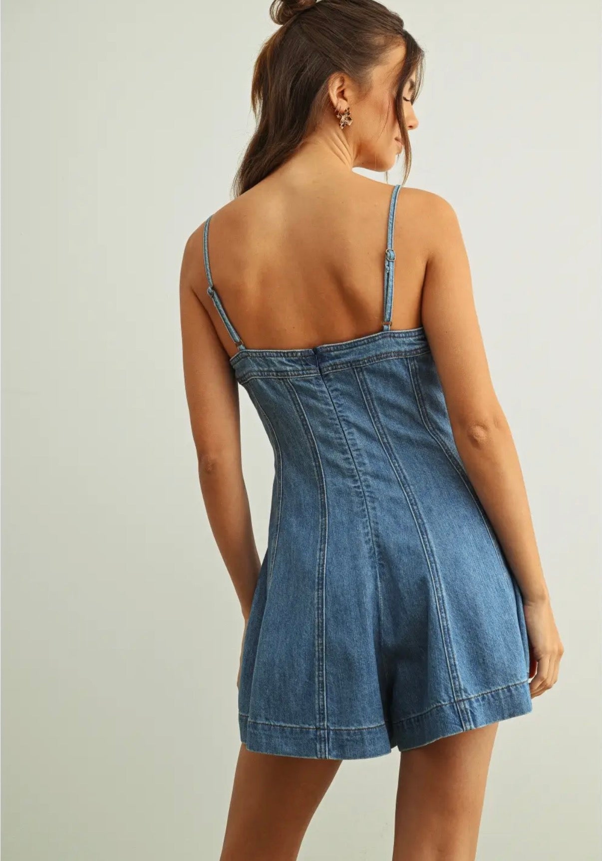 Washed Denim Romper