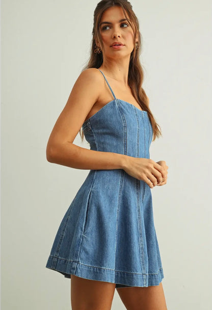 Washed Denim Romper
