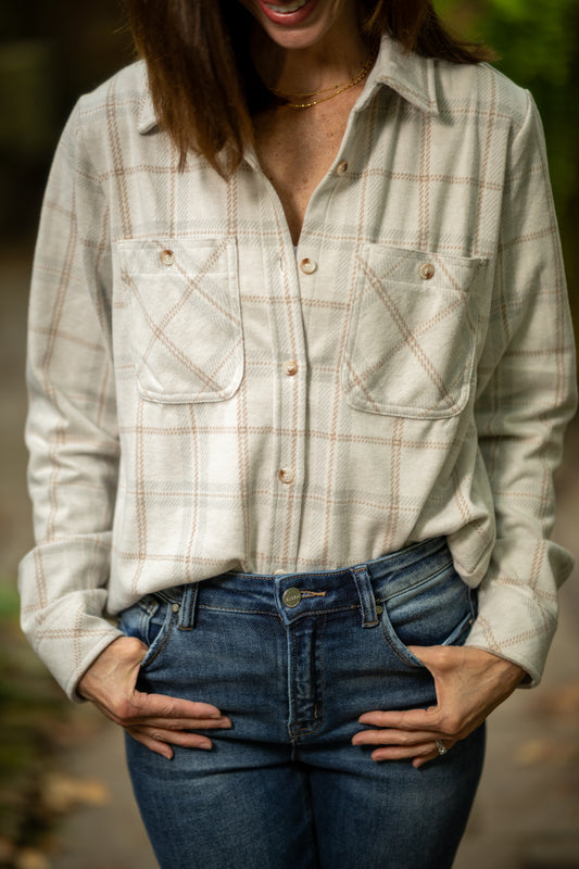 Plaid Flannel Button-Up Shirt
