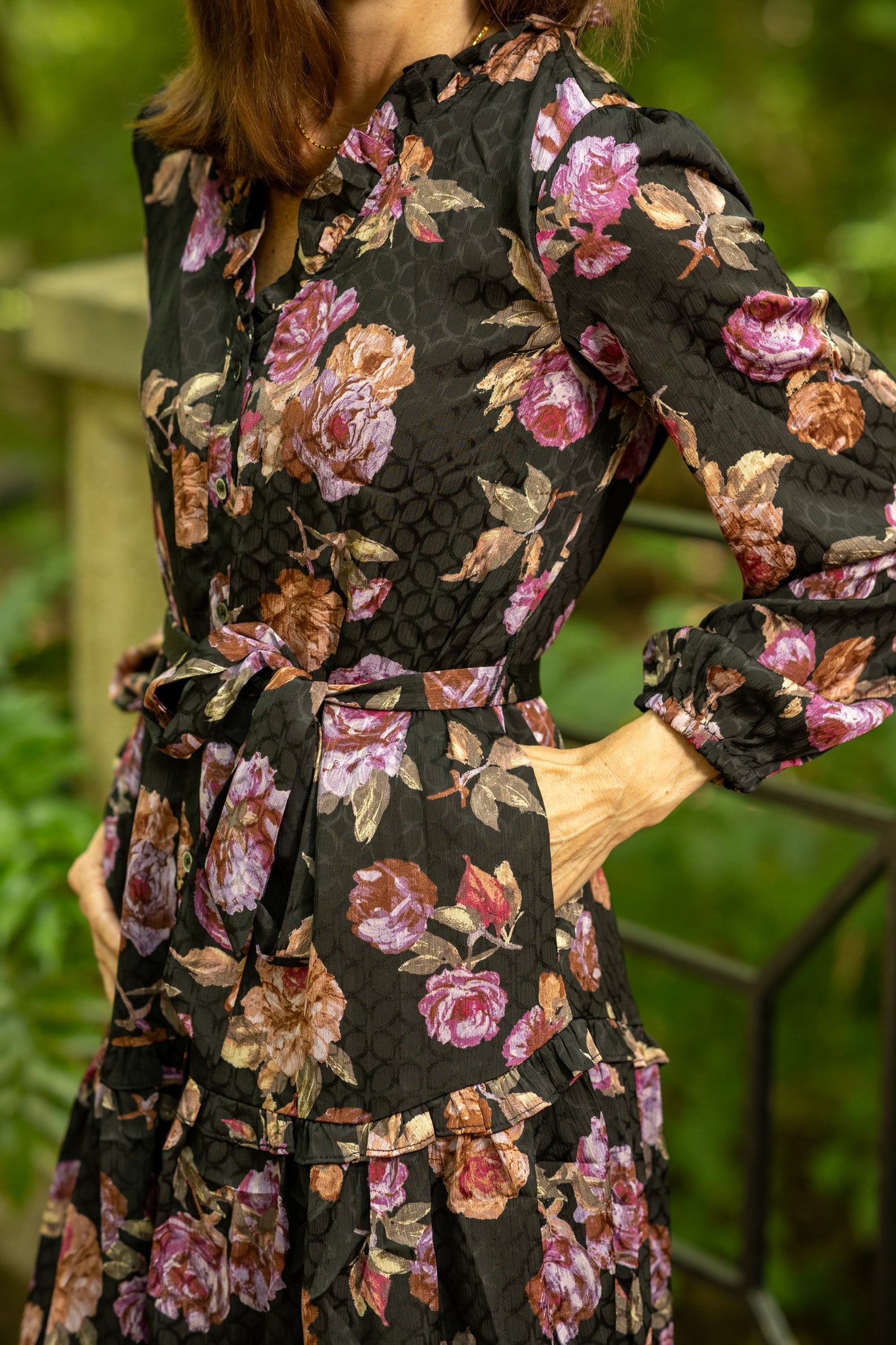 Midnight Rose Tiered Mini Dress