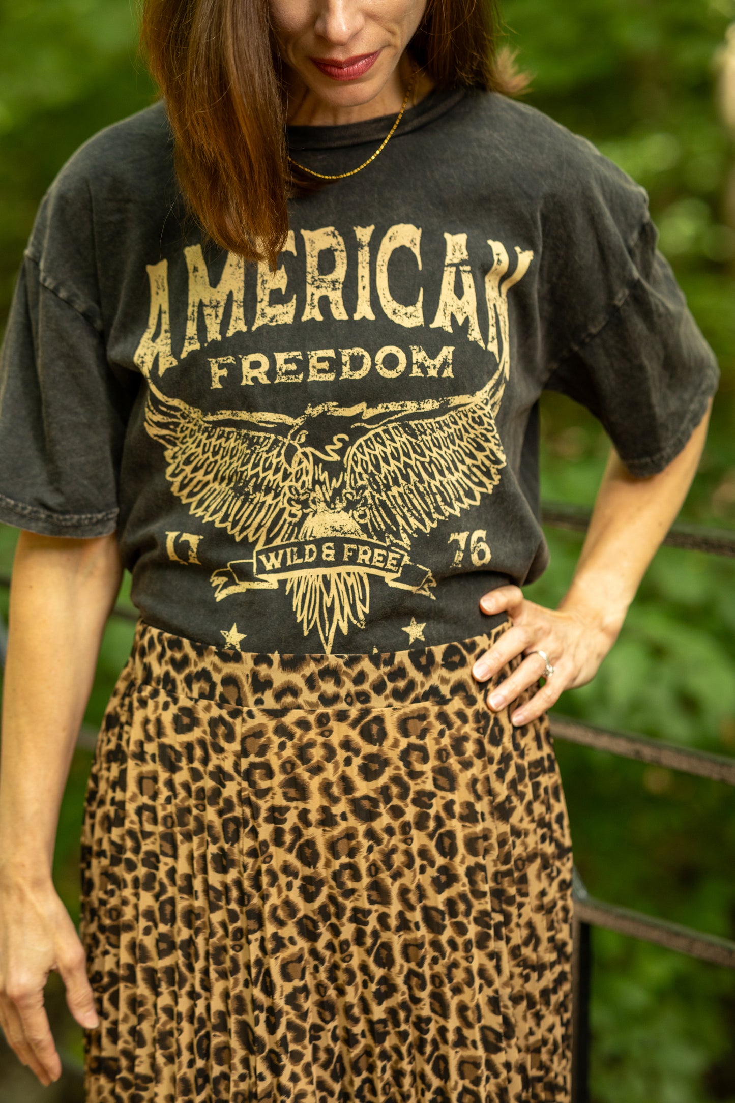Leopard Animal Print Pleated Skirt