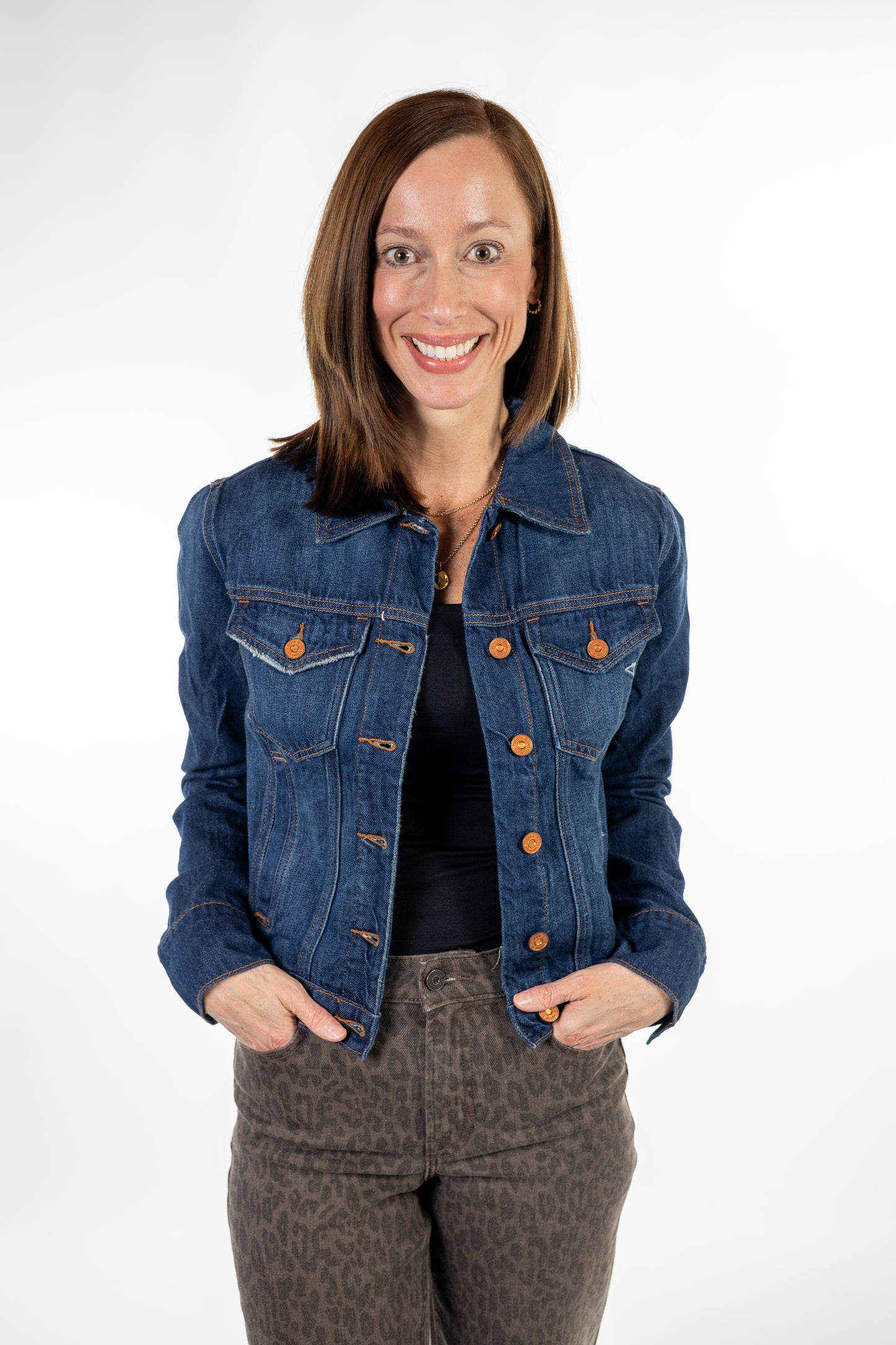 Dark Wash Classic Fitted Trucker Jacket