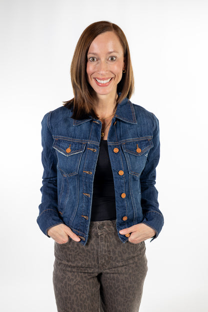 Dark Wash Classic Fitted Trucker Jacket