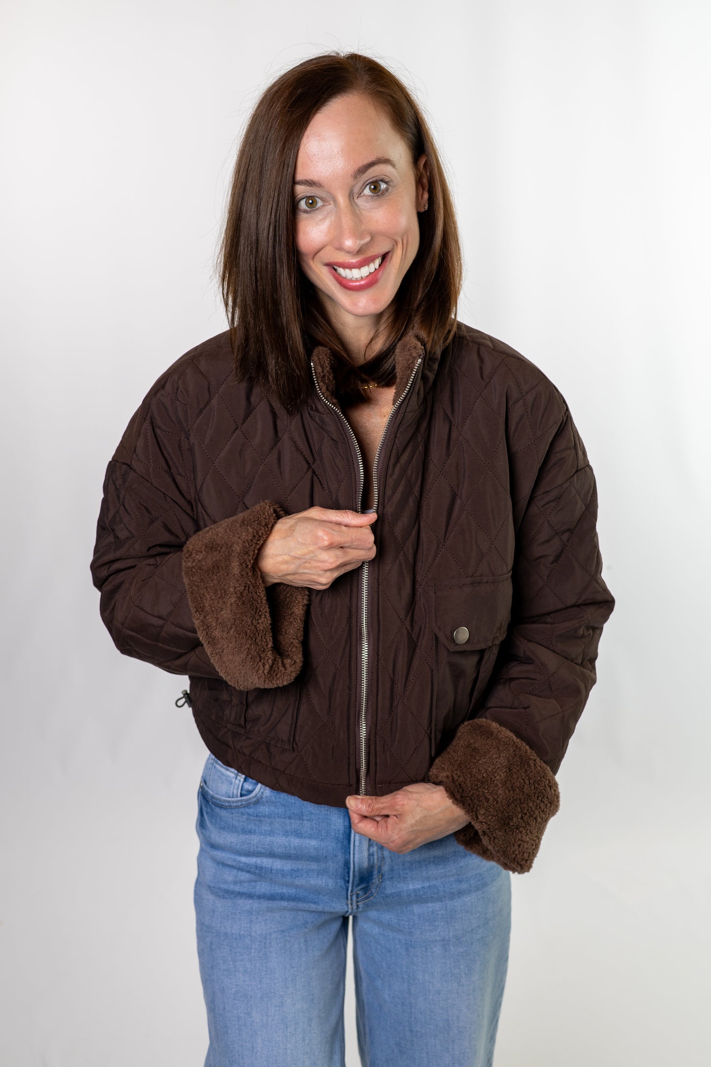 Ashton Quilted Reversible Jacket – Chocolate Brown