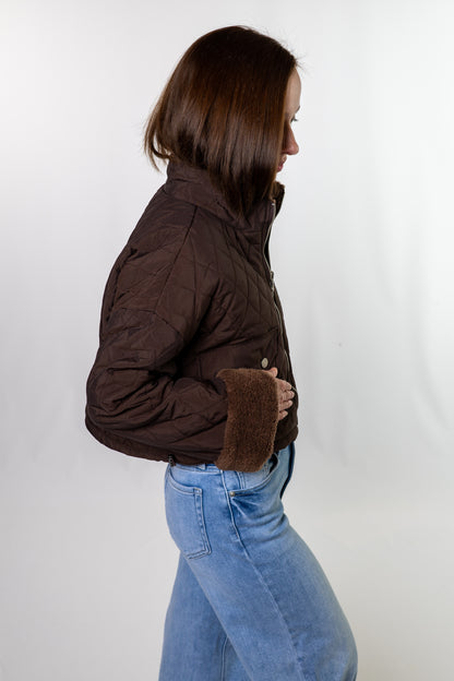 Ashton Quilted Reversible Jacket – Chocolate Brown