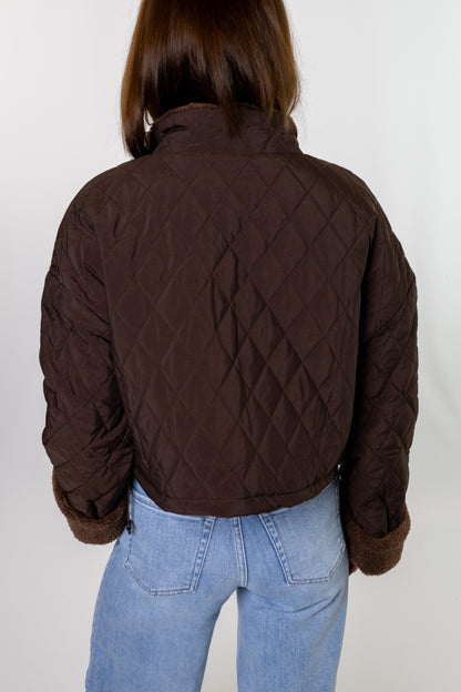 Ashton Quilted Reversible Jacket – Chocolate Brown