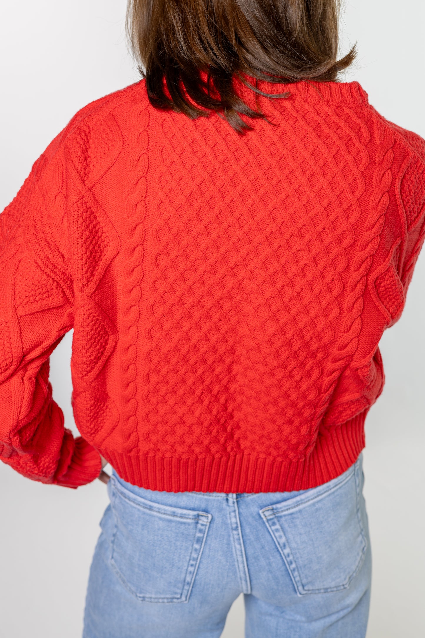 Red Cable Knit Sweater