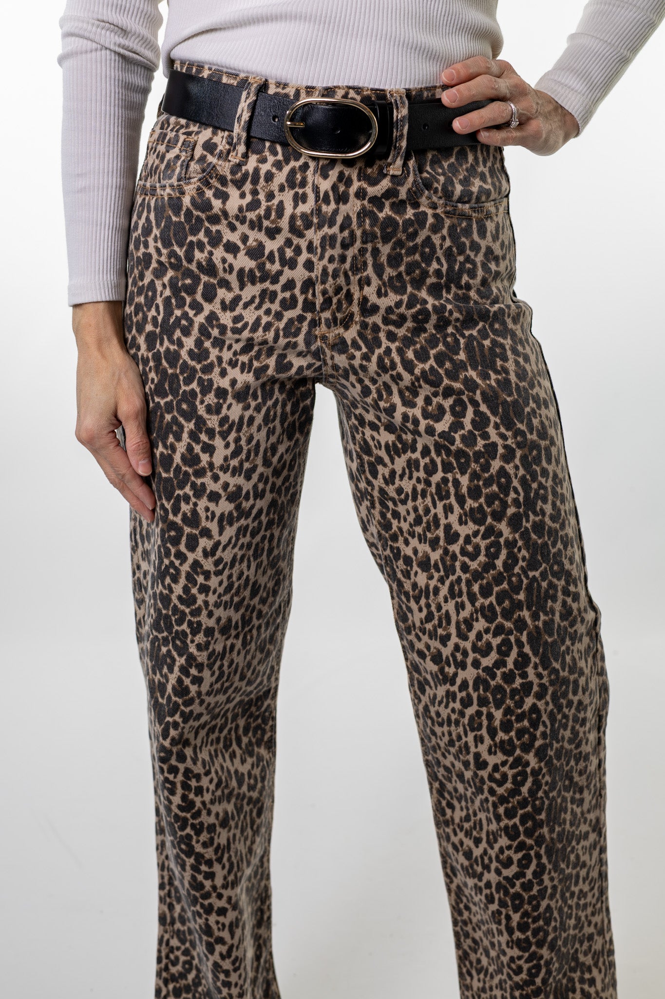 leopard denim jeans pant - Salt and Lavender Clothing