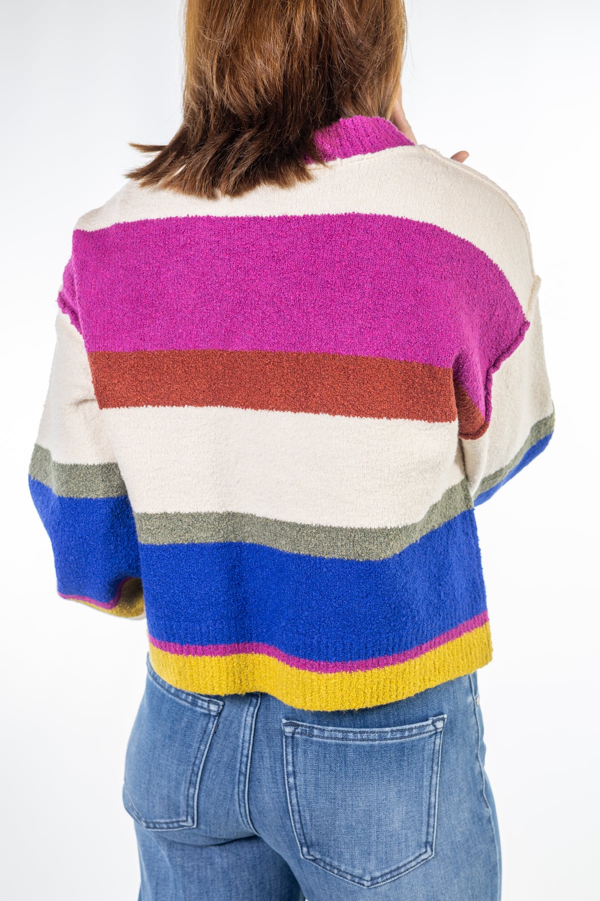 Sunset Stripe Colorblock Cardigan