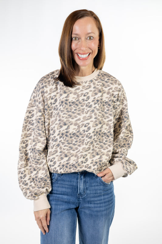 Leopard Print French Terry Sweatshirt