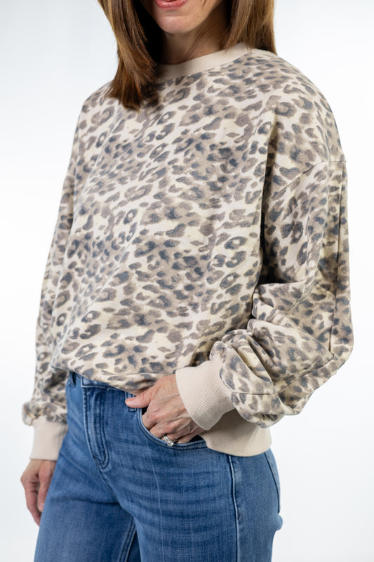 Leopard Print French Terry Sweatshirt