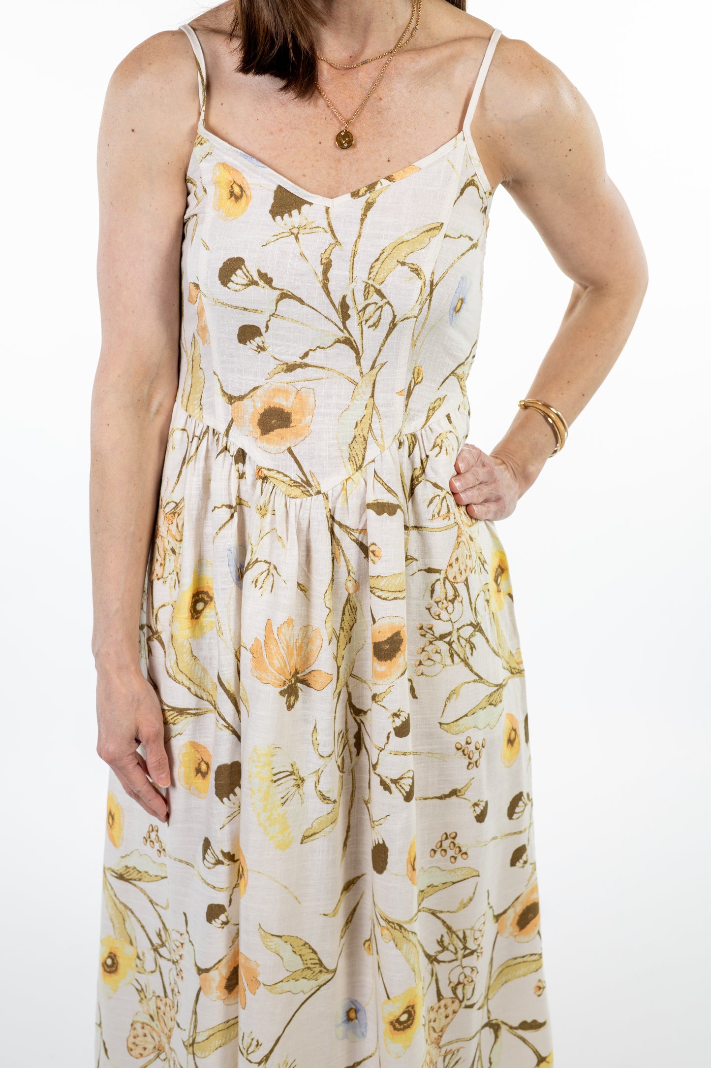 Floral linen dress