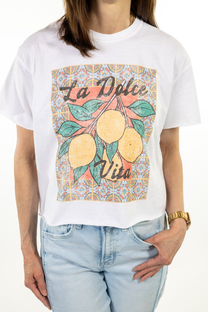 La Dolce lemon printed tee on woman