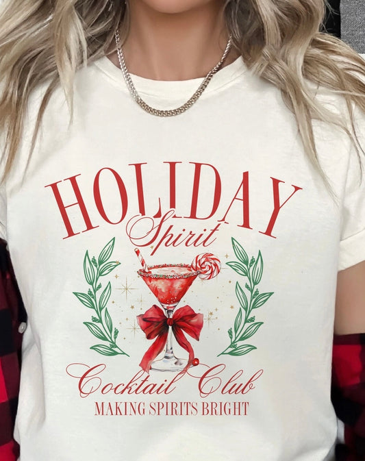 Holiday Spirit Cocktail Club Tee