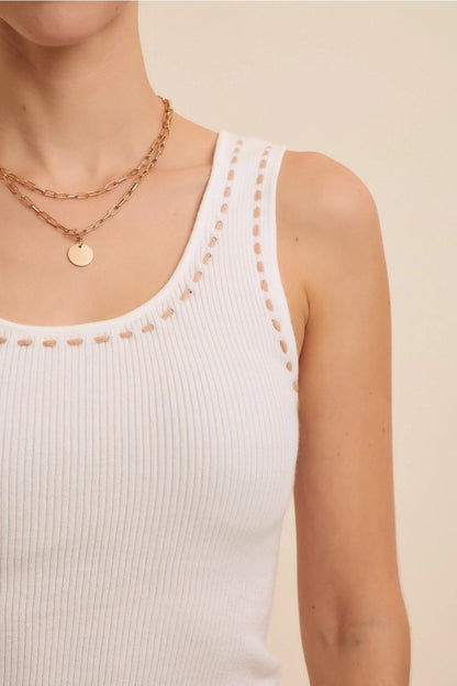 Nova Contrast Stitch Sweater Tank