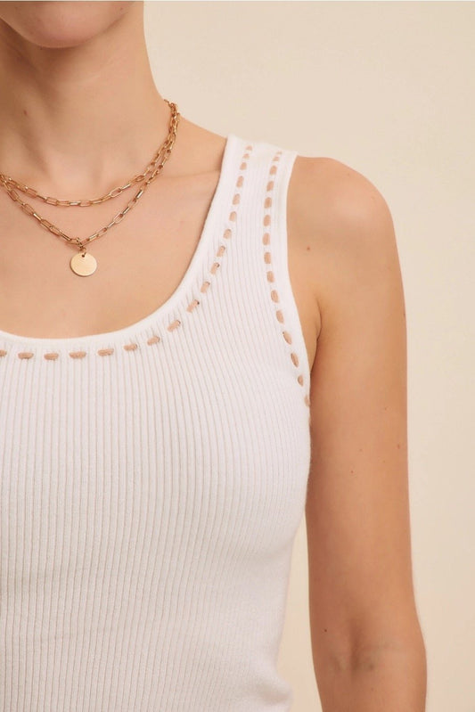 Nova Contrast Stitch Sweater Tank