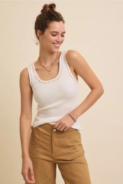 Nova Contrast Stitch Sweater Tank