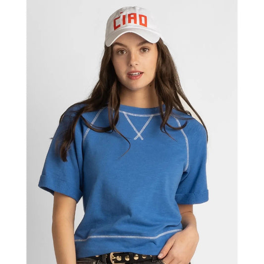 Blue Vintage Team Top - French Terry