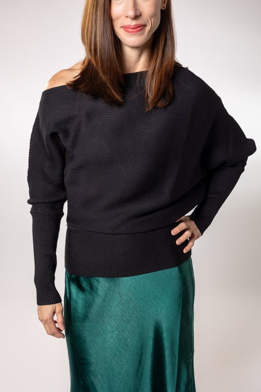 Black Off-the-Shoulder Sweater