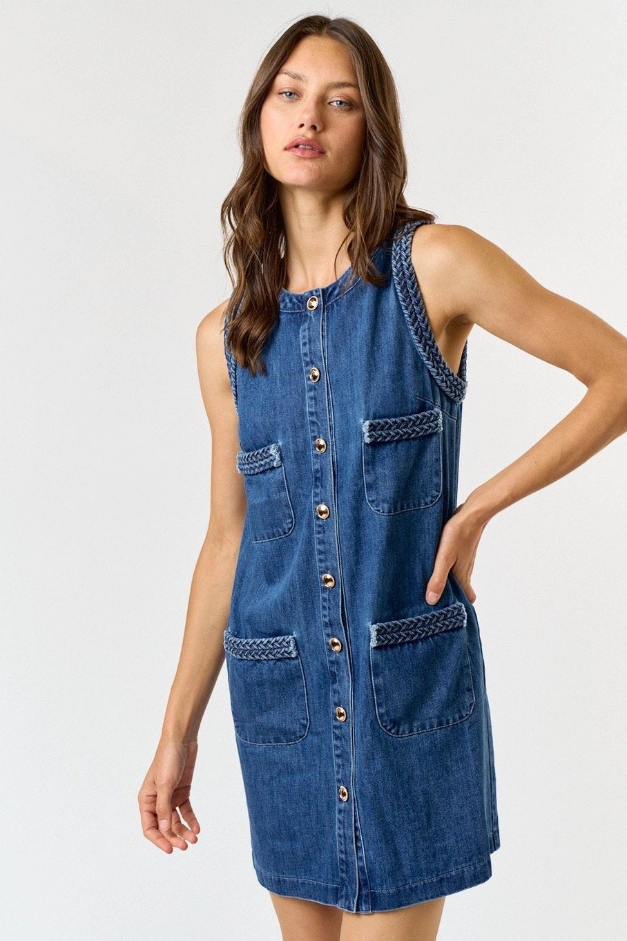 Harper Braided Denim Dress