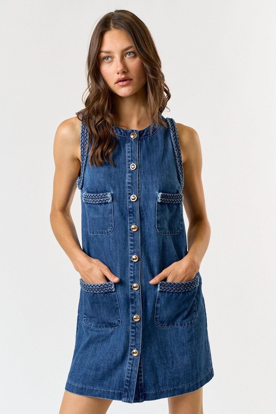 Harper Braided Denim Dress