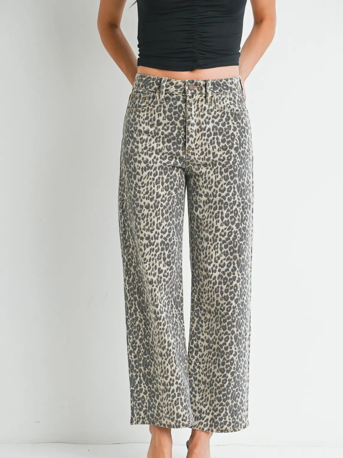 Vintage Leopard High Rise Straight Jeans by JBD